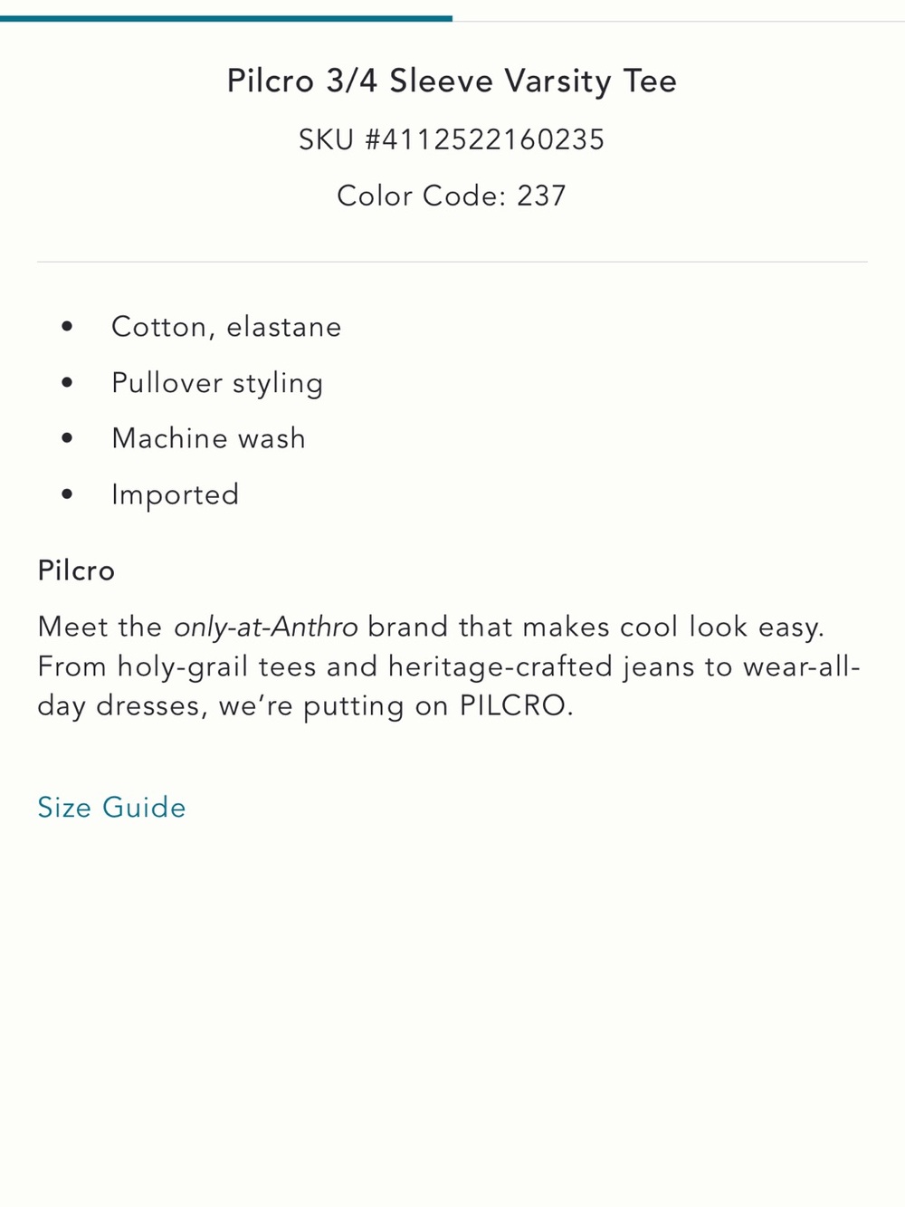 Pilcro ✨ Anthropologie 3/4 Sleeve Varsity Tee in Sun Yellow - Picture 5 of 7